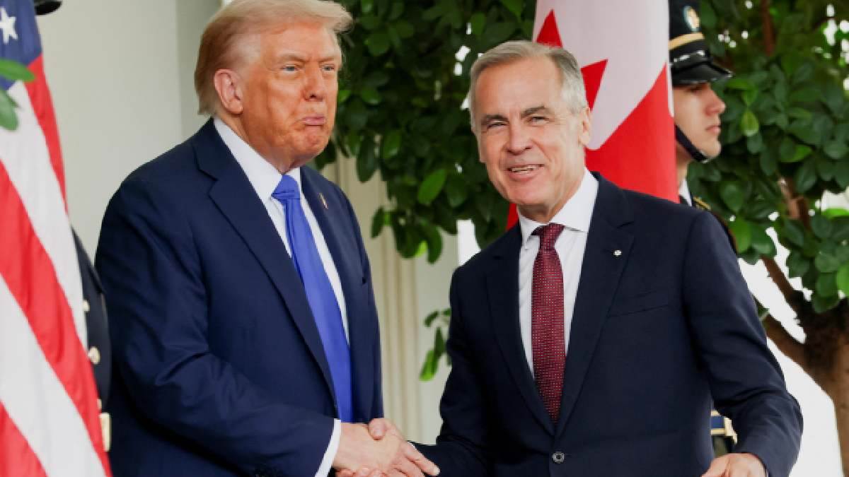 donald trump jokes about making canada the 51st us state in bilateral meets with pm mark carney