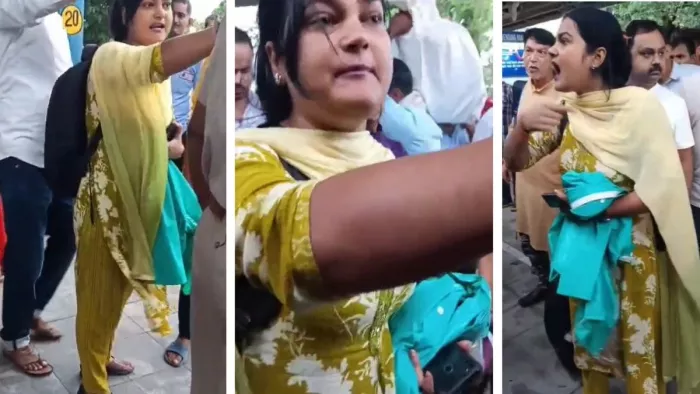 रांची एक्सप्रेस में टीटीई से भिड़ी महिला यात्री। वीडियो ग्रैब