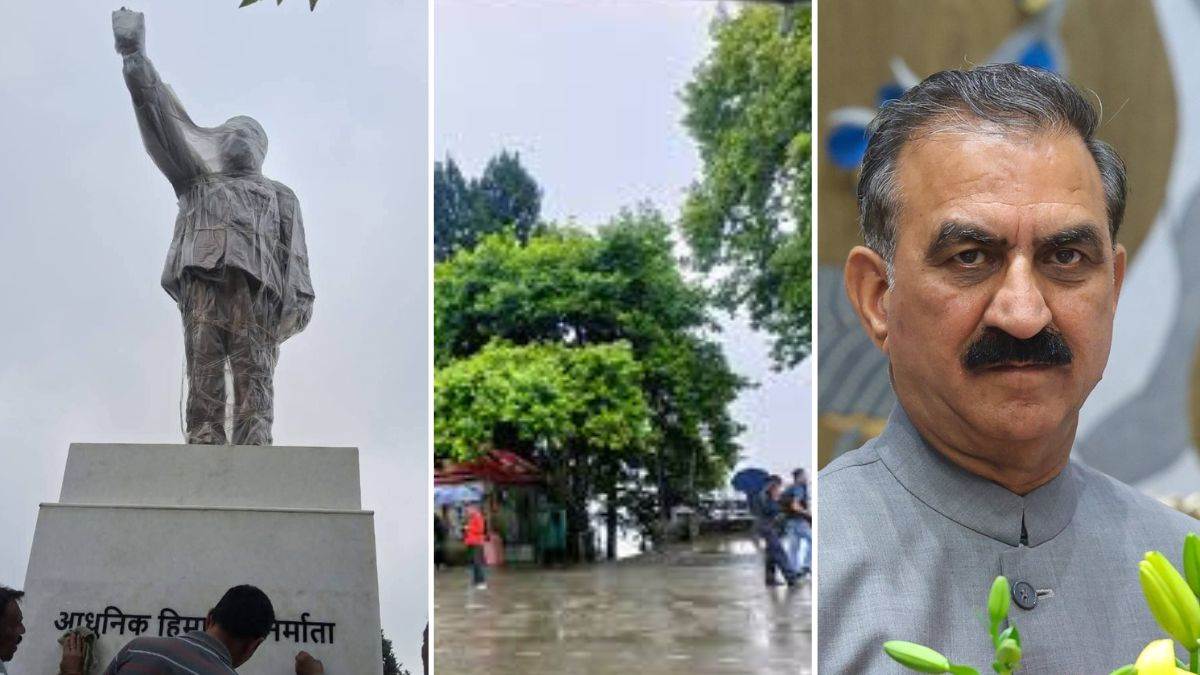 cm sukhu give inquiry orders on remove plant near virbhadra singh statue in shimla himachal pradesh