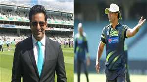पाकिस्तान के पूर्व क्रिकेटर वसीम अकरम और वकार यूनुस की फाइल फोटो।