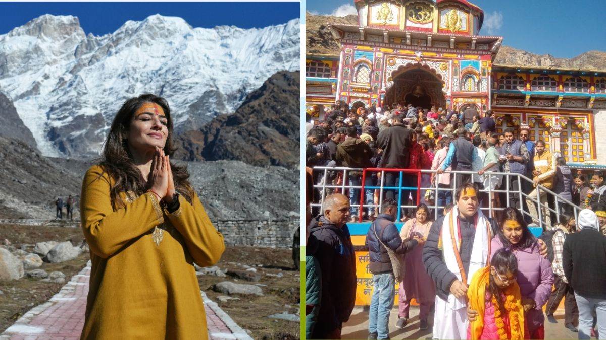 mp varun gandhi and actress raveena tandon visited badrinath and kedarnath