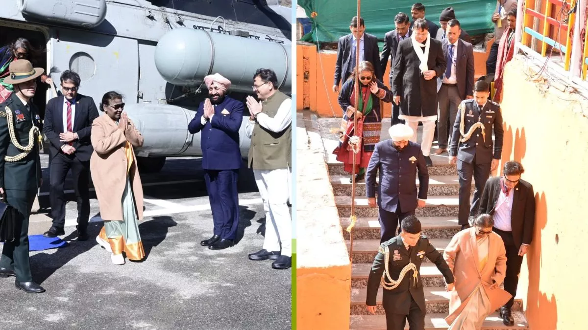 President in Badrinath: सीएम धामी से मुलाकात के बाद बद्रीनाथ पहुंची राष्ट्रपति मुर्मू, टेका मत्था; की पूजा