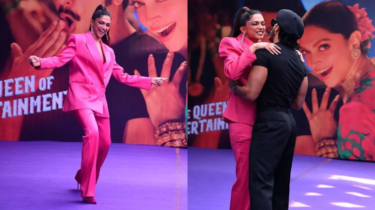 Ranveer Deepika: 'करंट लगा रे' गाने के लॉन्च इवेंट में दीपिका पादुकोण ने  पति संग की ऐसी हरकत, वीडियो हुआ वायरल - Deepika Padukone kisses Ranveer  Singh at the launch event of