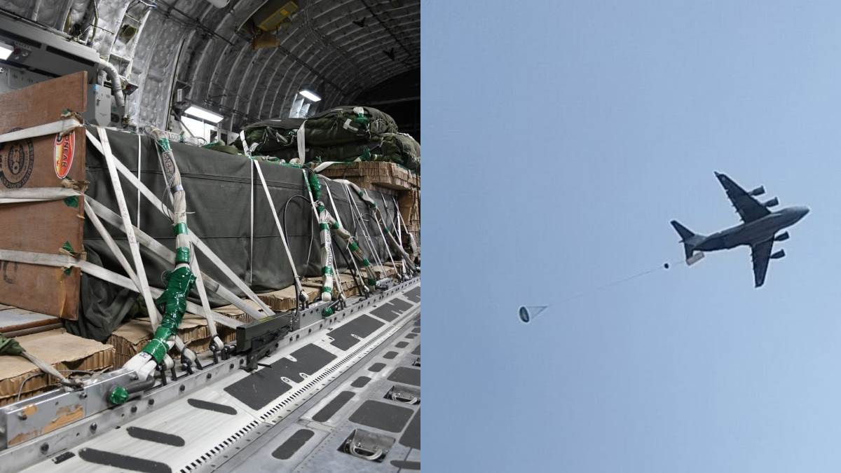 indian air force now air force will be able to drop essential items weighing several tons on the battlefield test successful