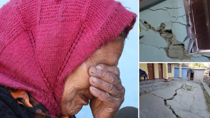 Joshimath Sinking: सिंहधार की बुजुर्ग भारती देवी मकान टूटने का दर्द भुलाए नहीं भुला पा रही हैं।