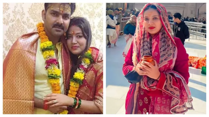 Pawan Singh wife jyoti trolled for not putting sindoor while going temple