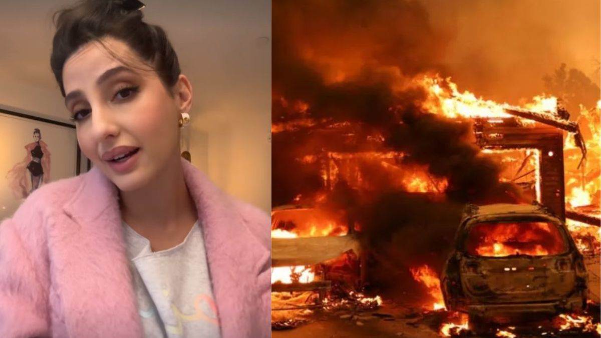 nora fatehi revealed that she was caught in los angeles wildfire shares videos calling it crazy