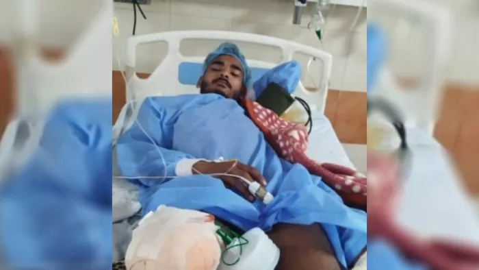 पीजीआई में इलाज के दौरान ग्रेनेड हमले का आरोपित।