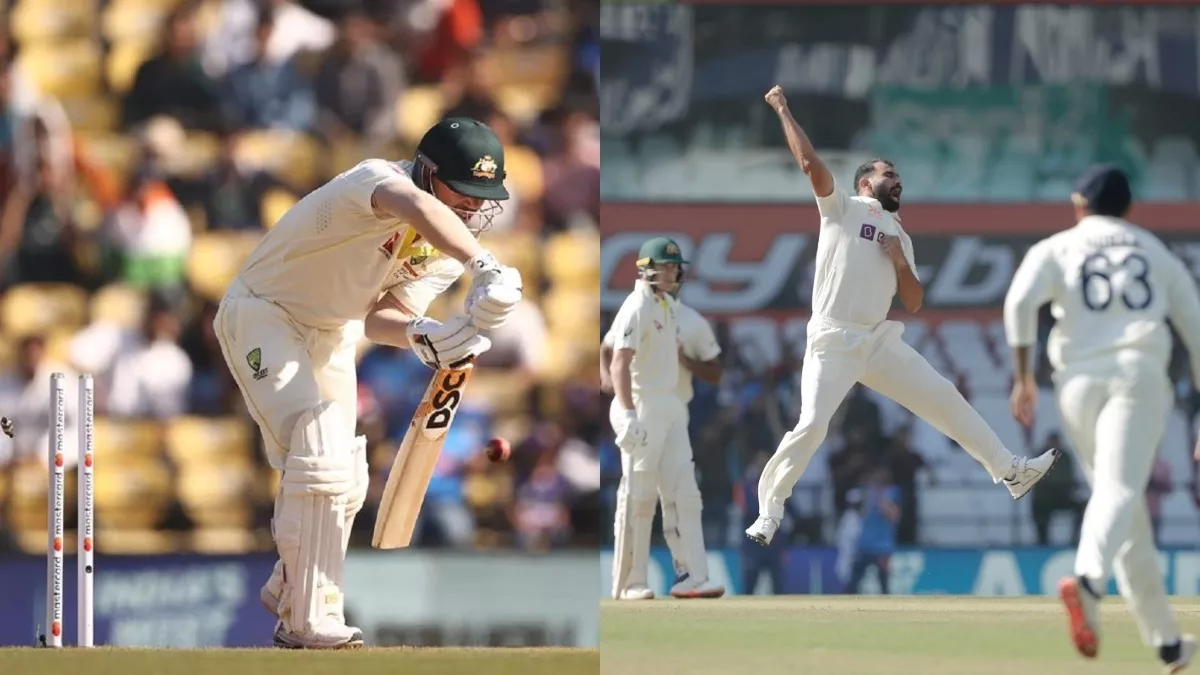 Ind vs Aus David Warner wicket: मोहम्‍मद शमी ने डेविड वॉर्नर को क्‍लीन बोल्‍ड किया