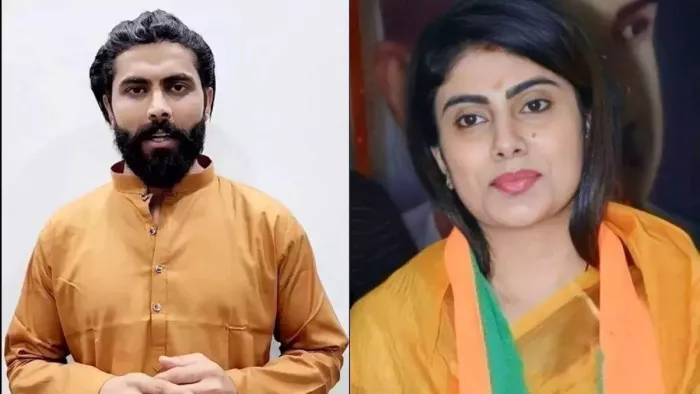 रवींद्र जडेजा और उनकी पत्नी रिवाबा। फाइल फोटे