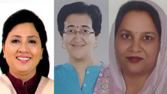 शिखा रॉय, आतिशी और पूनम पहलवान। ( फाइल फोटो )