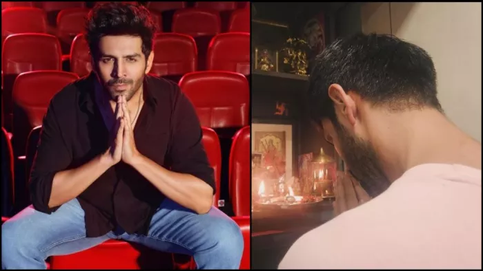 कार्तिक आर्यन ने शूटिंग से पहले लिए भगवान के आशीर्वाद। फोटो क्रेडिट- इंस्टाग्राम