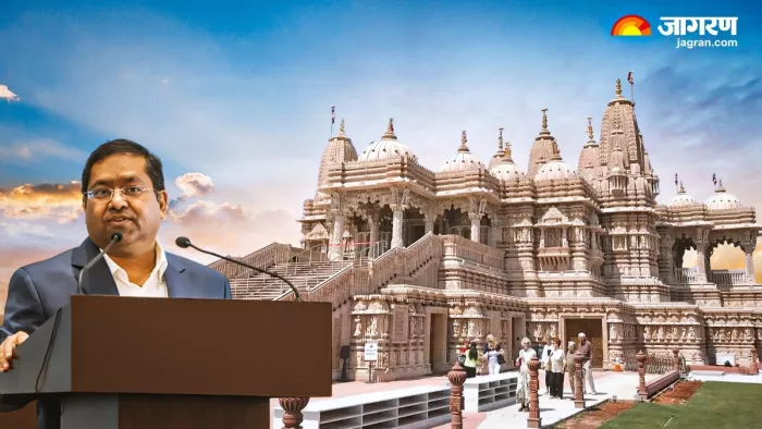 US Hindu temple vandalised हिंदू मंदिर पर हमले पर भारत का बयान आया। (फोटो- जागरण ग्राफिक्स)
