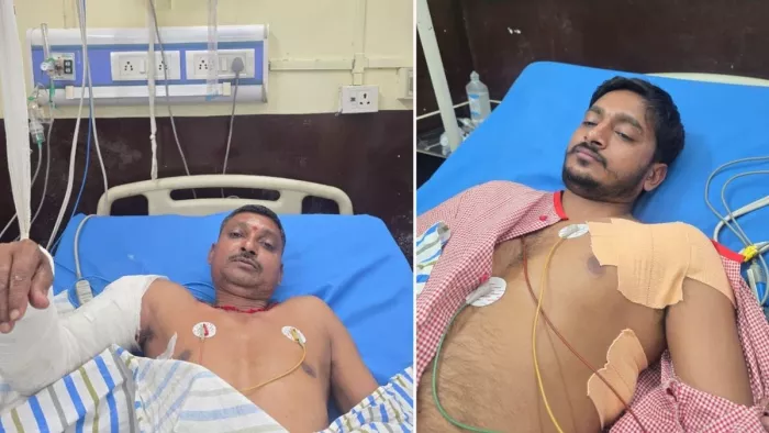 बदमाशों ने पिता-पुत्र को कंधे पर मारी गोली। (तस्वीर जागरण)