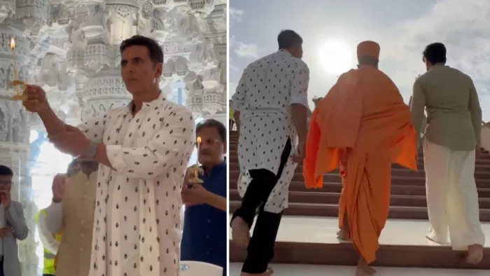 मंदिर में पूजा अर्चना करते अक्षय कुमार (Photo Credit-Instagram)