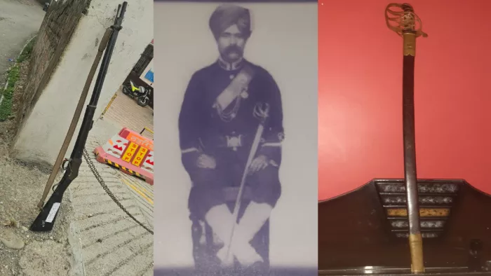 मालखाने में जमा हुई प्रथम विश्व युद्ध से जुड़ी राइफल।
