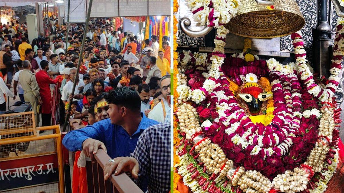 नवरात्र के पहले दिन विंध्याचल में उमड़े श्रद्धालु, मंगला आरती के बाद शुरू हुआ दर्शन; मां के जयकारों से गूंजा धाम - Devotees in Vindhyachal on the first day of ...