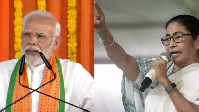 प्रधानमंत्री नरेन्द्र मोदी और मुख्यमंत्री ममता बनर्जी (फाइल फोटो)