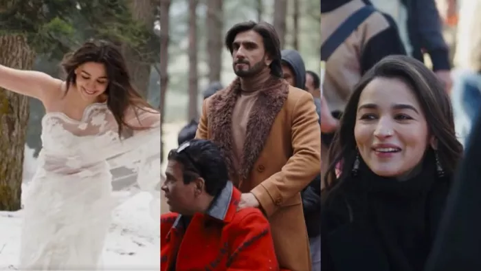 Still Images of Alia Bhatt, Ranveer Singh and Karan Johar from RRKPK Set