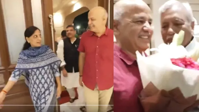 मनीष सिसोदिया रिहा होने के बाद सीएम केजरीवाल के घर पहुंचे। एक्स हैंडल