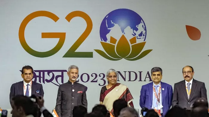 नई दिल्ली में आयोजित जी-20 शिखर सम्मेलन (फोटो :पीटीआई)