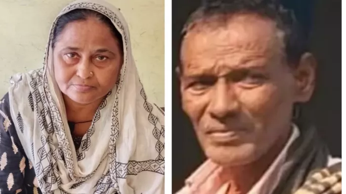 प्रयागराज के मेजा में जर्जर मकान गिरने से मलबे में मृत दंपती एहसान जमा खां व सालेहा बेगम। जागरण