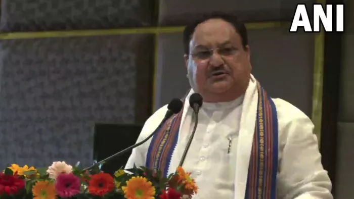 भाजपा के राष्ट्रीय अध्यक्ष जगत प्रकाश नड्डा ने शाहपुर में पंच परमेश्वर सम्मेलन के दौरान।
