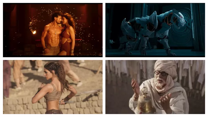 Tiger Shroff, Kriti Sanon and Amitabh Bachchan from Ganapath Trailer