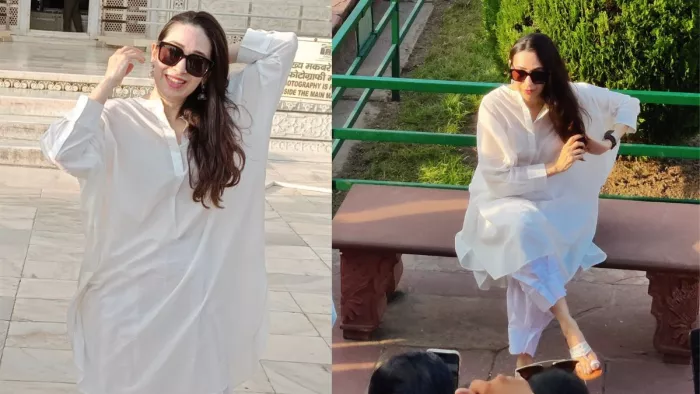 बालीवुड अभिनेत्री करिश्मा कपूर ने किया ताजमहल का दीदार।