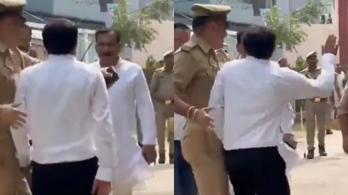 सदर विधायक योगेश वर्मा को थप्पड़ मारने के बाद जमकर हुआ बवाल।- वीडियो ग्रैब