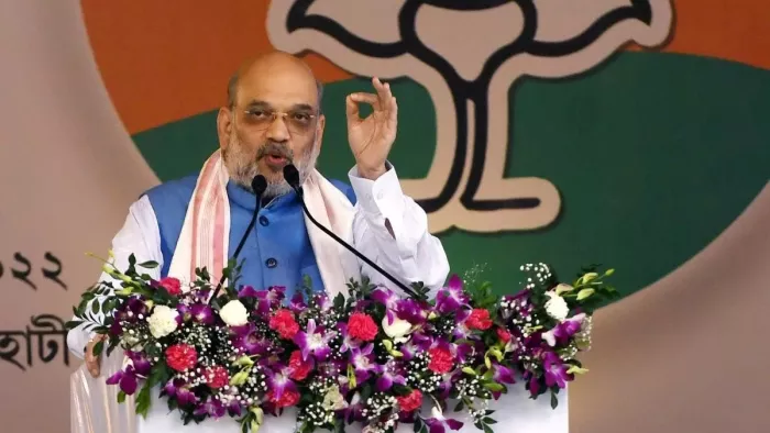 छत्तीसगढ़ के गृह मंत्री अमित शाह ने चुनावी जनसभा को संबोधित करते हुए कांग्रेस पर निशाना साधा।(फोटो सोर्स जागरण)
