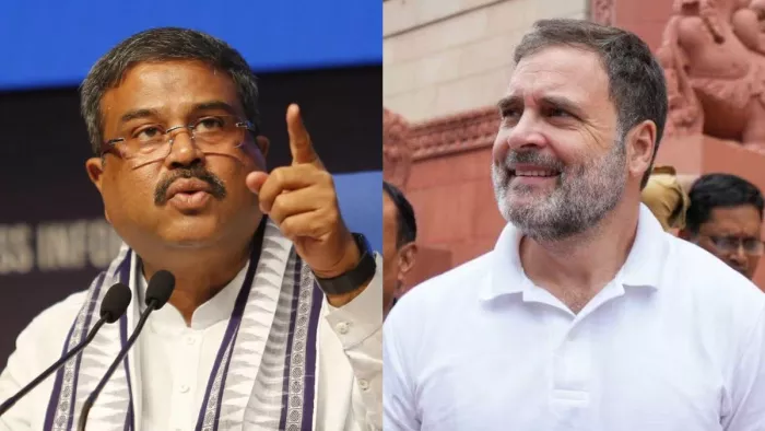 कांग्रेस नेता राहुल गांधी कॉमेडी किंग हैं: धरमेंद्र प्रधान।(फोटो सोर्स: जागरण)
