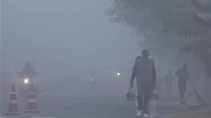 दिल्ली एनसीआर में हल्की बारिश के आसार। उत्तरी राज्यों में छाया है कोहरा। (फोटो सोर्स: ANI)