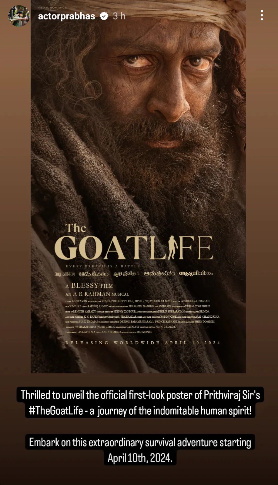 The Goat Life: Salaar , Prabhas