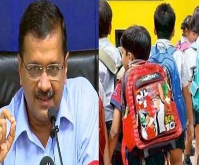 दिल्ली के मुख्यमंत्री अरविंद केजरीवाल और छात्रों की फाइल फोटो