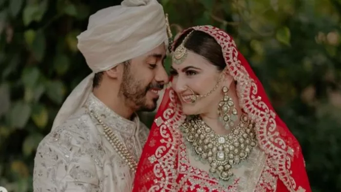 File Photo of Abhishek Pathak and Shivaleeka Oberoi from Wedding