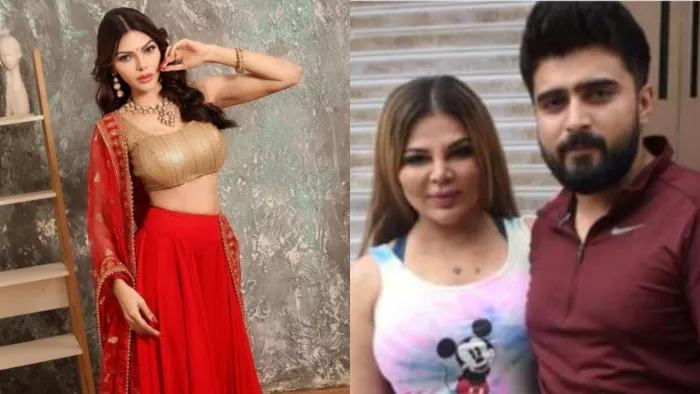File Photo of Sherlyn Chopra, Rakhi Sawant and Adil Khan