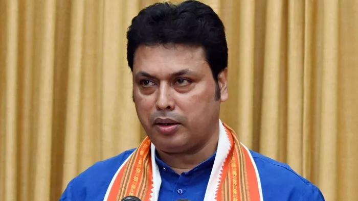 राज्यसभा में जयंत चौधरी को बोलने से रोकने पर भड़के बिप्लब देब (फाइल फोटो)।
