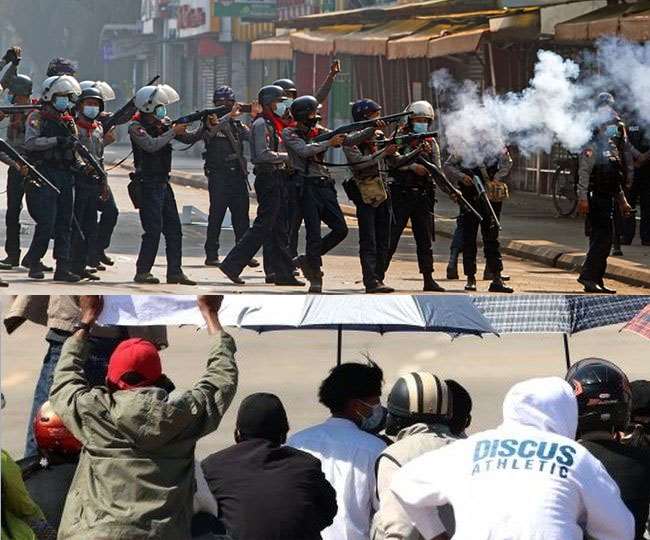 म्यांमार में कुछ पुलिसकर्मियों ने अपने अधिकारियों का आदेश मानने से किया इनकार