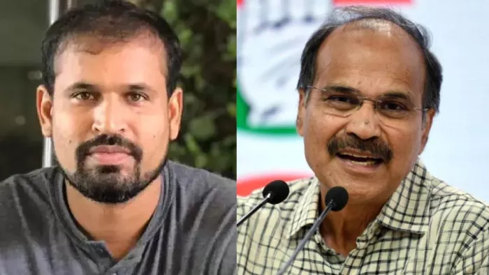 पूर्व क्रिकेटर यूसुफ पठान और कांग्रेस प्रदेशाध्यक्ष अधीर रंजन चौधरी (फाइल फोटो)