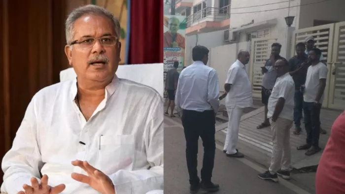 भूपेश बघेल के घर ईडी का छापा (फोटो सोर्स- जेएनएन)