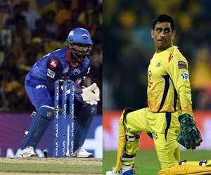 रिषभ पंत और महेंद्र सिंह धौनी की टक्कर- फोटो ट्विटर पेज