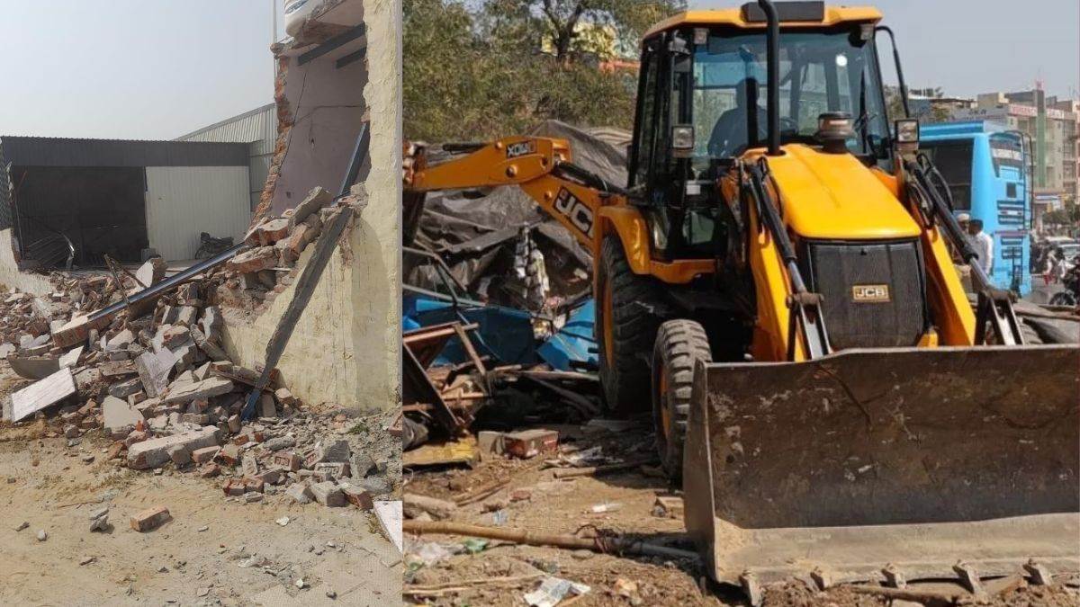 ncr bulldozer action illegal colonies spread over nine acres demolished in two villages of faridabad