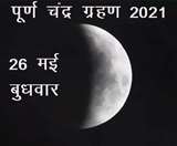 जब चंद्रमा और सूर्य के बीच पृथ्वी आ जाती है तो चंद्र ग्रहण लगता है। प्रतीकात्मक फोटो