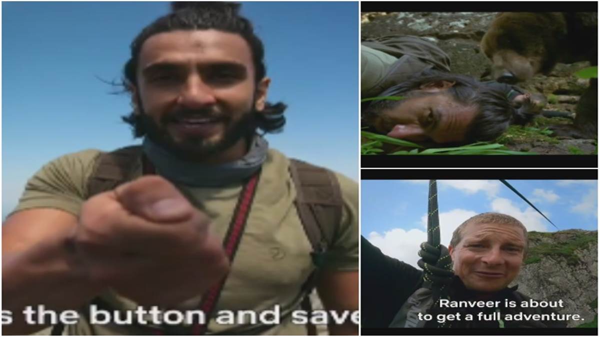 ranveer singh in man vs wild promo ranveer singh show his wild avatar with bear grylls release on this ott platform see ranveer vs wild release date and time here