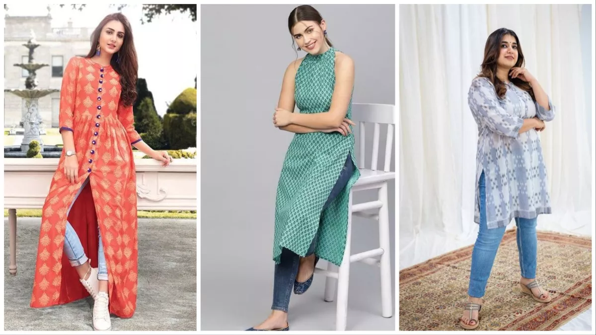 Jeans ke upar sales kurti ke design