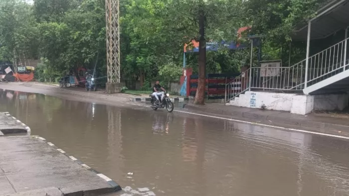 नेशनल हाइवे से लेकर औद्योगिक नगरी में भीतर तक हुआ जलभराव।