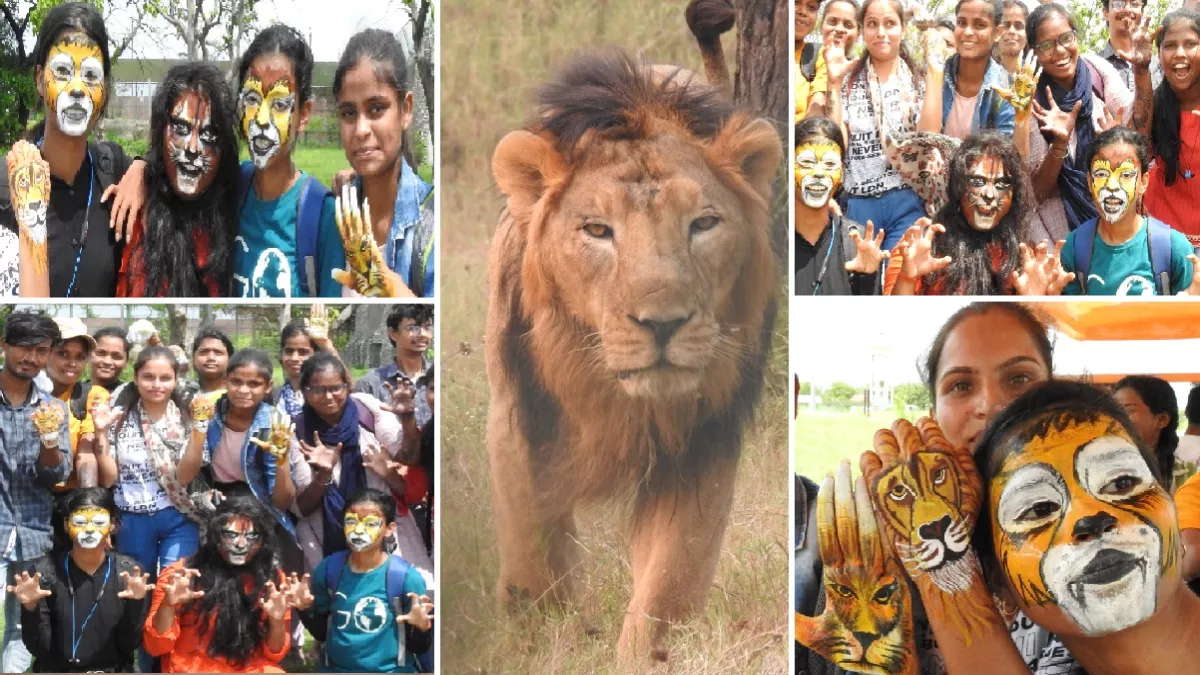 World Lion Day पर गोरखपुर चिड़ियाघर में पेंटिंग के जरिये शेरों को बचाने का दिया संदेश, तस्वीरों में देखें प्रतिभागियों का क्रेज