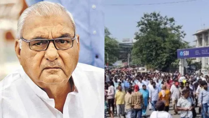 आंदोलनरत् चतुर्थ श्रेणी कर्मचारियों के समर्थन में आए भूपेंद्र हुड्डा (फाइल फोटो)।