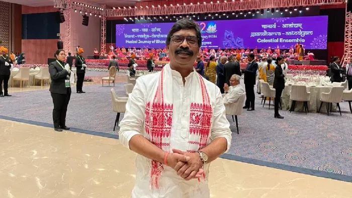 सीएम हेमंत सोरेन दिल्ली में G20 Summit के डिनर प्रोग्राम में हुए शामिल। (सौ.- एक्स हैंडल हेमंत सोरेन)